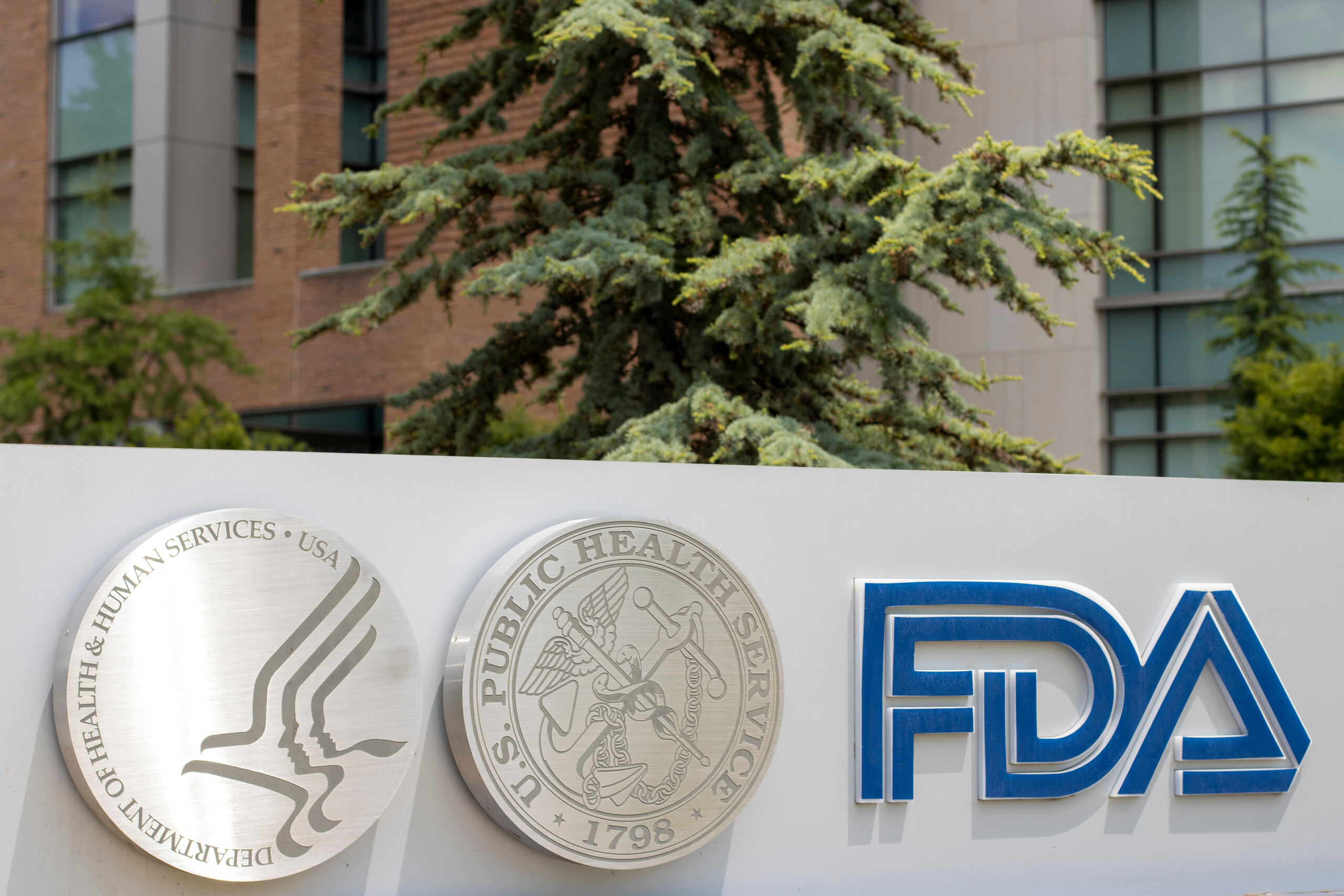 US FDA headquarters with official seal – symbol of drug approval authority