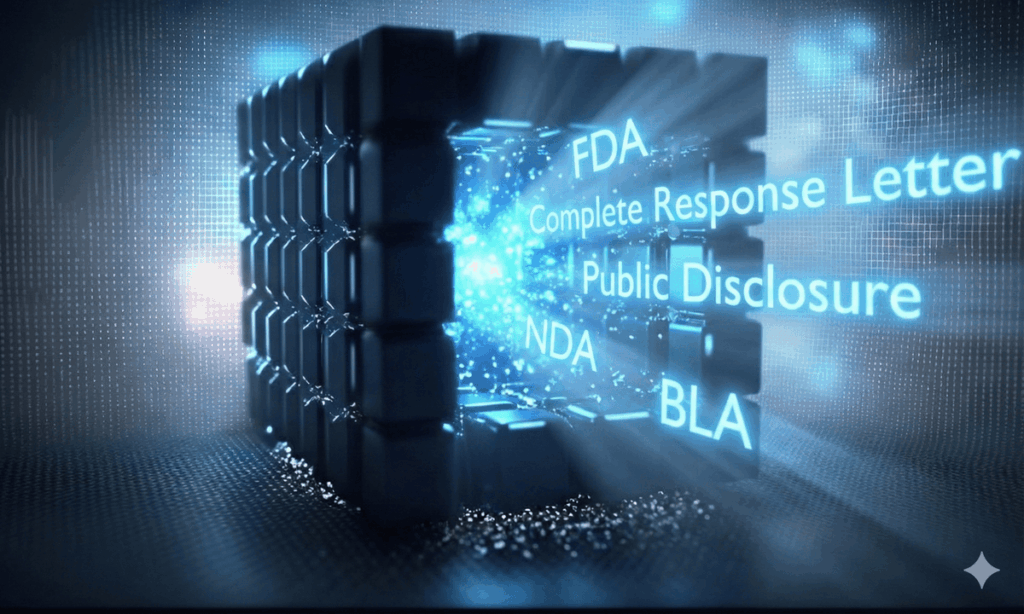 Illustration of FDA CRL transparency and drug sponsor strategy.