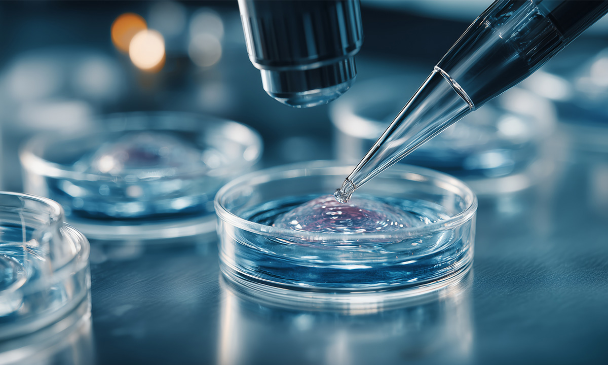 Laboratory researcher using a micropipette in a biotechnology experiment supporting rare disease drug development and regulatory innovation.